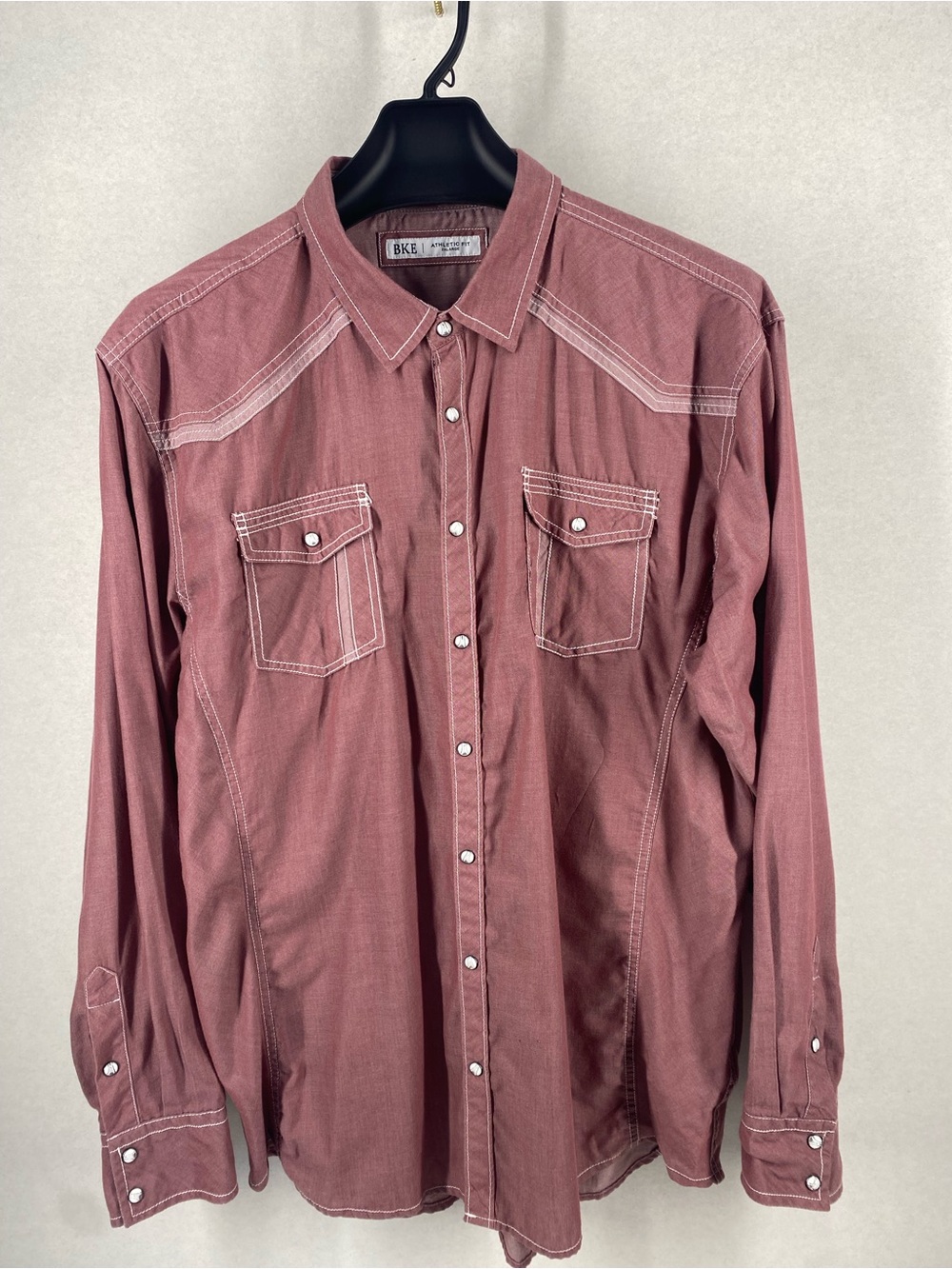 BKE Men’s Dusty Rose Western Snap Shirt 2XL